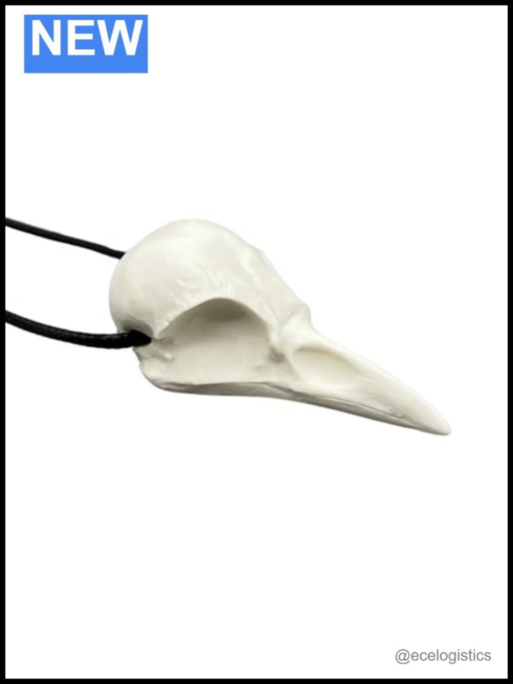 Resin Crow Skull Gothic Necklace Pendant